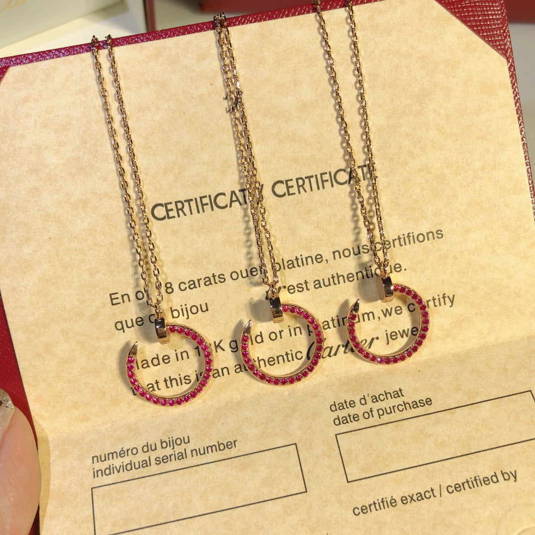 [⭐JeweliWhal]JUSTE NECKLACE GOLD RED DIAMONDS