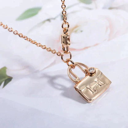 [⭐JeweliWhal]COLLIER AMULETTE PENDENTIF OR ROSE