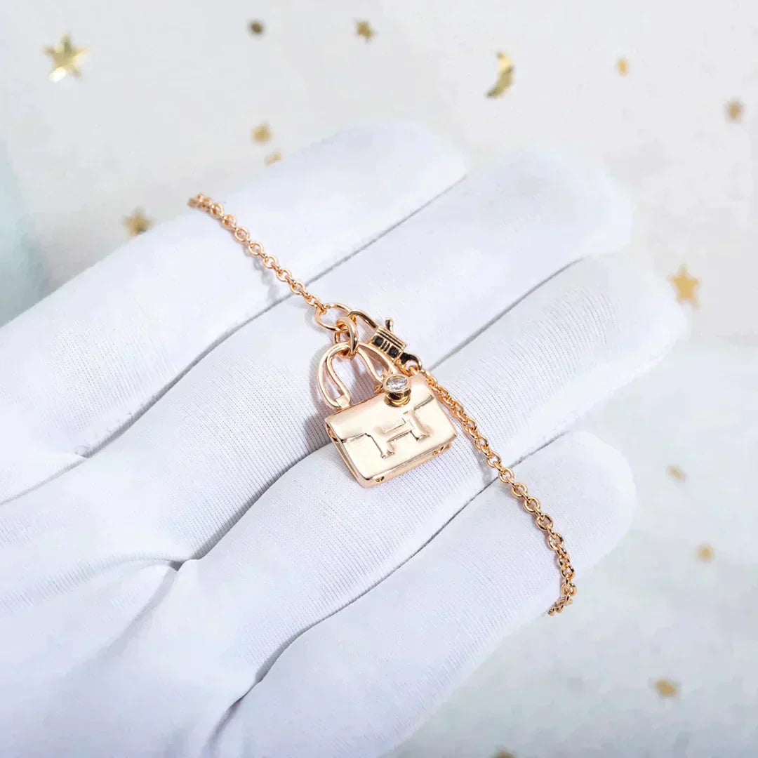[⭐JeweliWhal]COLLIER AMULETTE PENDENTIF OR ROSE
