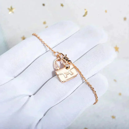 [⭐JeweliWhal]COLLIER AMULETTE PENDENTIF OR ROSE