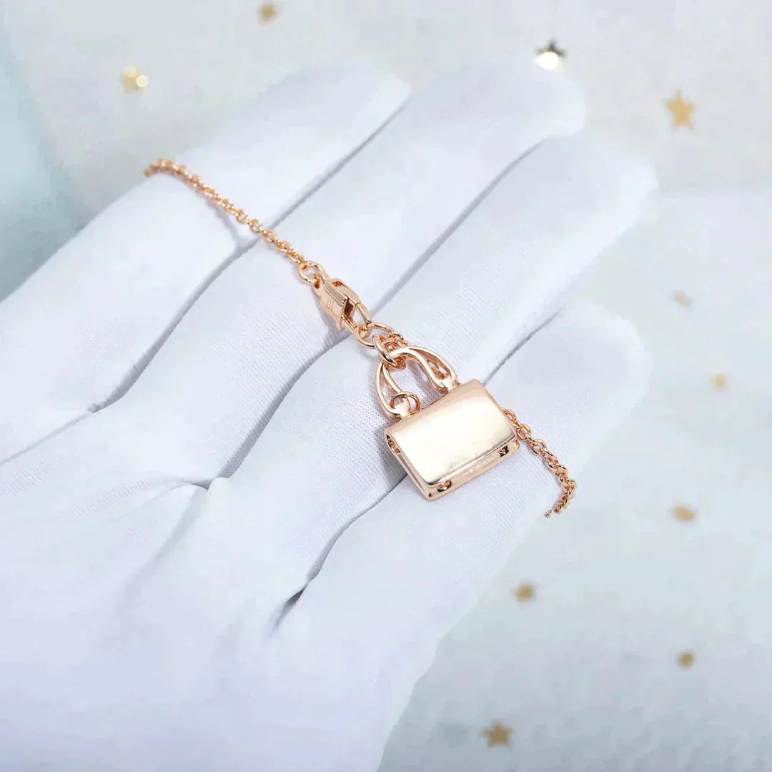 [⭐JeweliWhal]COLLIER AMULETTE PENDENTIF OR ROSE