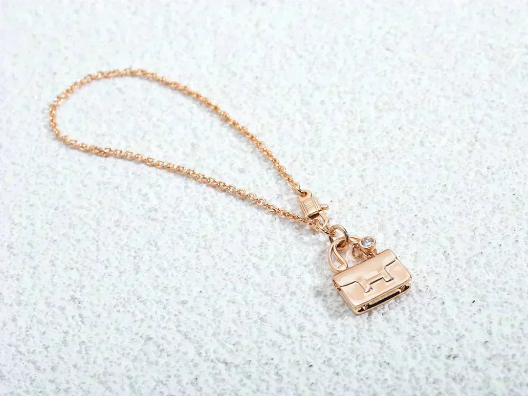 [⭐JeweliWhal]COLLIER AMULETTE PENDENTIF OR ROSE