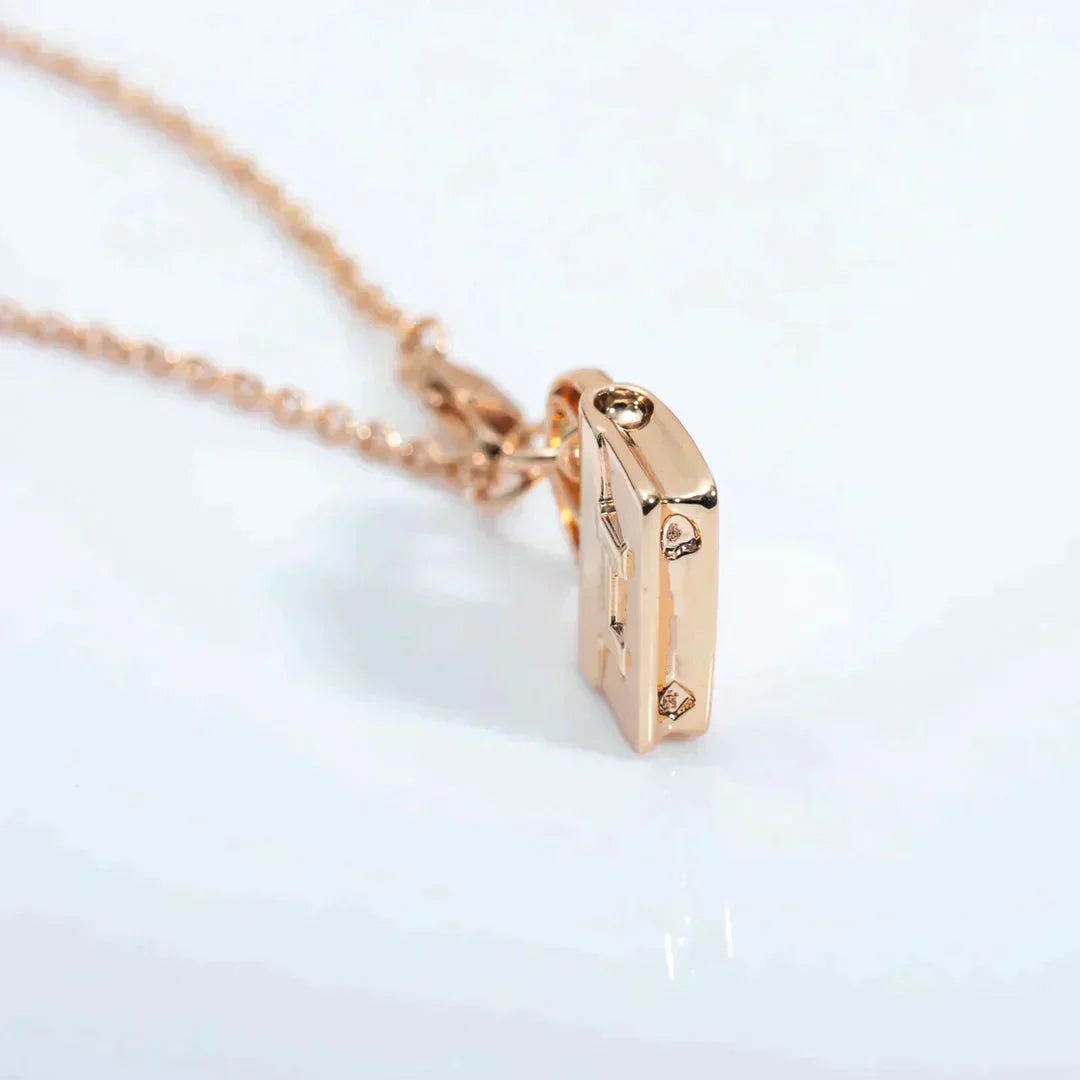 [⭐JeweliWhal]COLLIER AMULETTE PENDENTIF OR ROSE
