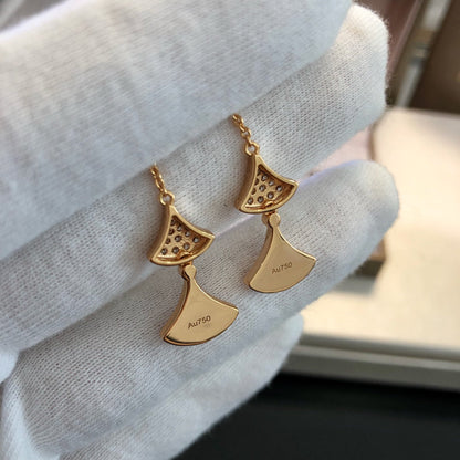 [⭐JeweliWhal]BOUCLES D'OREILLES RÊVE 3 MOTIFS DIAMANT NACRE OR ROSE
