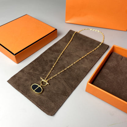 [⭐JeweliWhal]COLLIER CHAÎNE VERSO CÉRAMIQUE NOIRE