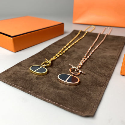 [⭐JeweliWhal]COLLIER CHAÎNE VERSO CÉRAMIQUE NOIRE