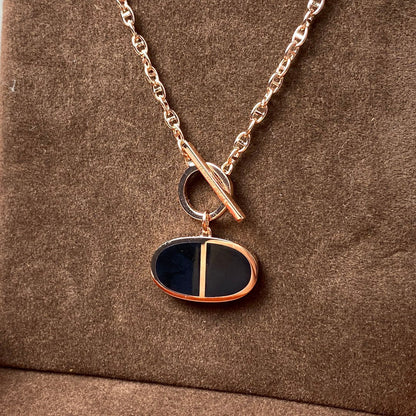 [⭐JeweliWhal]COLLIER CHAÎNE VERSO CÉRAMIQUE NOIRE