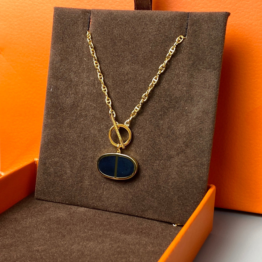 [⭐JeweliWhal]COLLIER CHAÎNE VERSO CÉRAMIQUE NOIRE