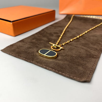 [⭐JeweliWhal]COLLIER CHAÎNE VERSO CÉRAMIQUE NOIRE