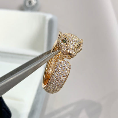 [⭐JeweliWhal]BAGUE PANTHÈRE OR ROSE DIAMANTS