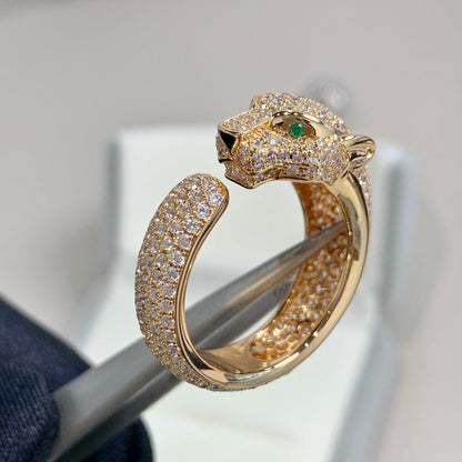 [⭐JeweliWhal]BAGUE PANTHÈRE OR ROSE DIAMANTS