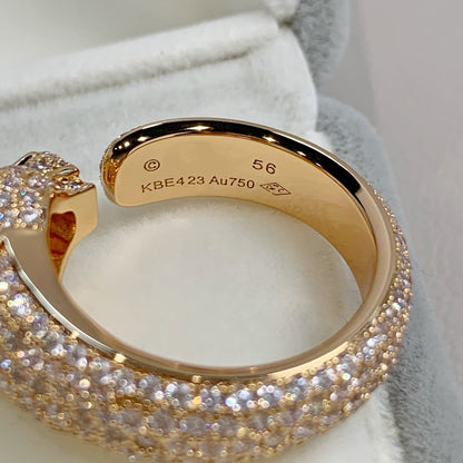 [⭐JeweliWhal]BAGUE PANTHÈRE OR ROSE DIAMANTS