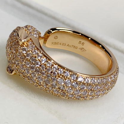 [⭐JeweliWhal]BAGUE PANTHÈRE OR ROSE DIAMANTS