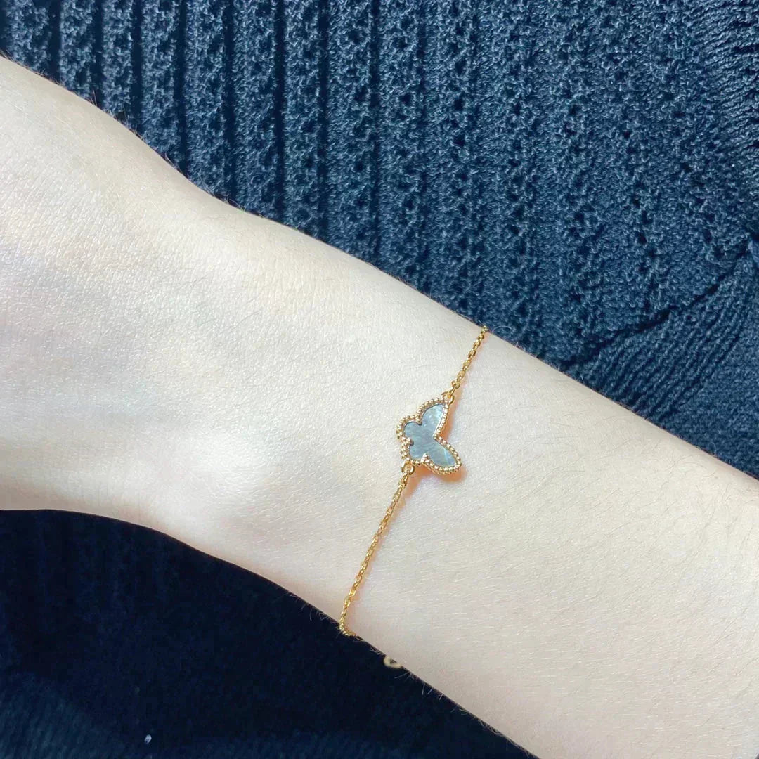 [⭐JeweliWhal]BRACELET PAPILLON EN NACRE FONCÉE