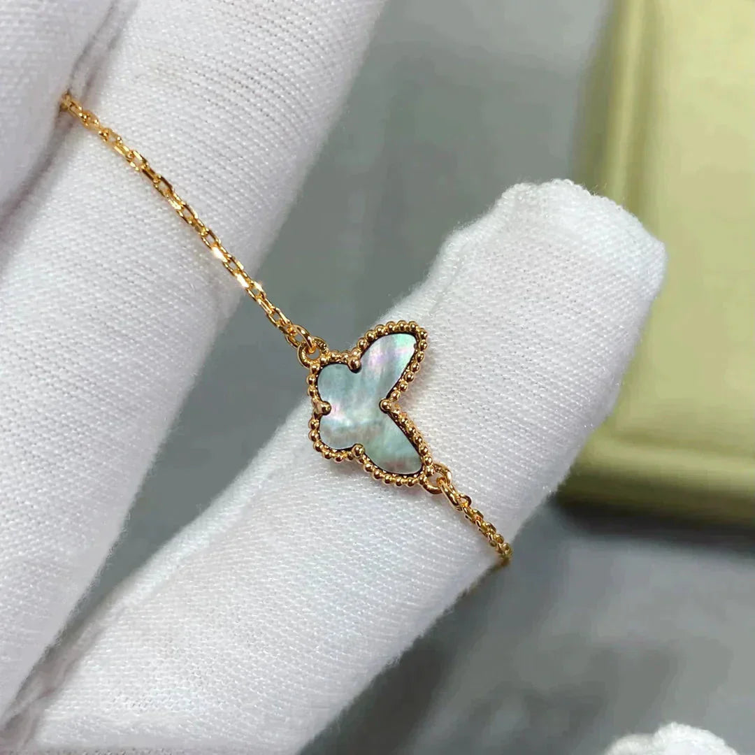 [⭐JeweliWhal]BRACELET PAPILLON EN NACRE FONCÉE