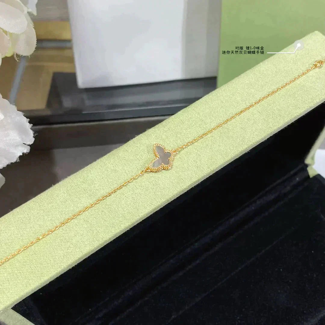 [⭐JeweliWhal]BRACELET PAPILLON EN NACRE FONCÉE