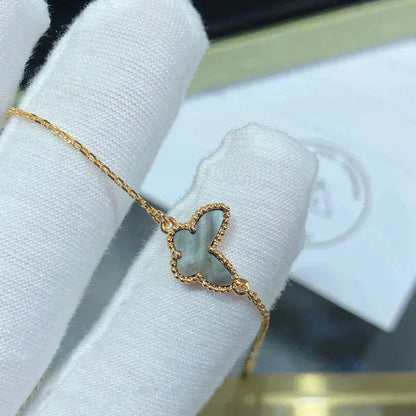 [⭐JeweliWhal]BRACELET PAPILLON EN NACRE FONCÉE