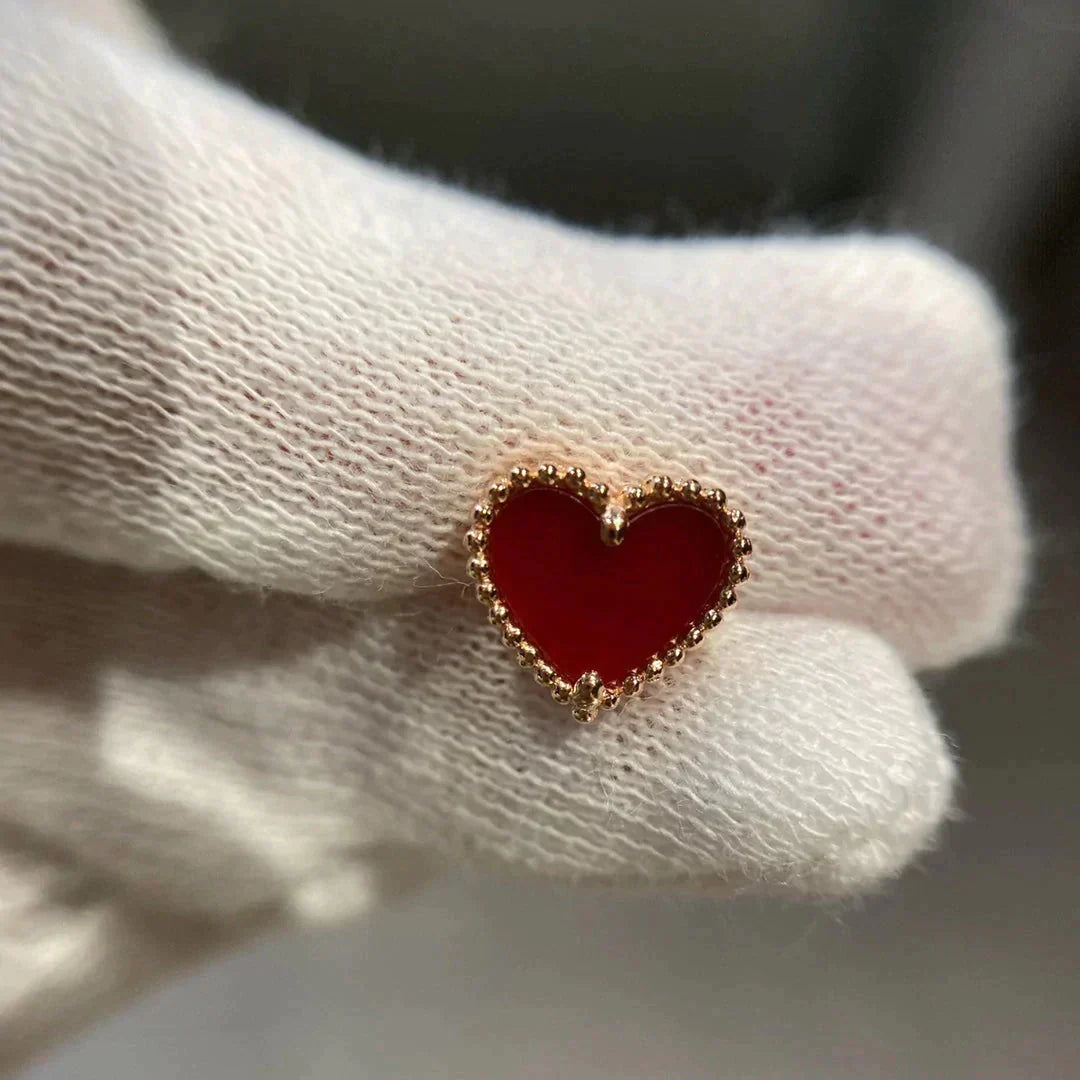 [⭐JeweliWhal]HEART CARNELIAN STUD EARRINGS