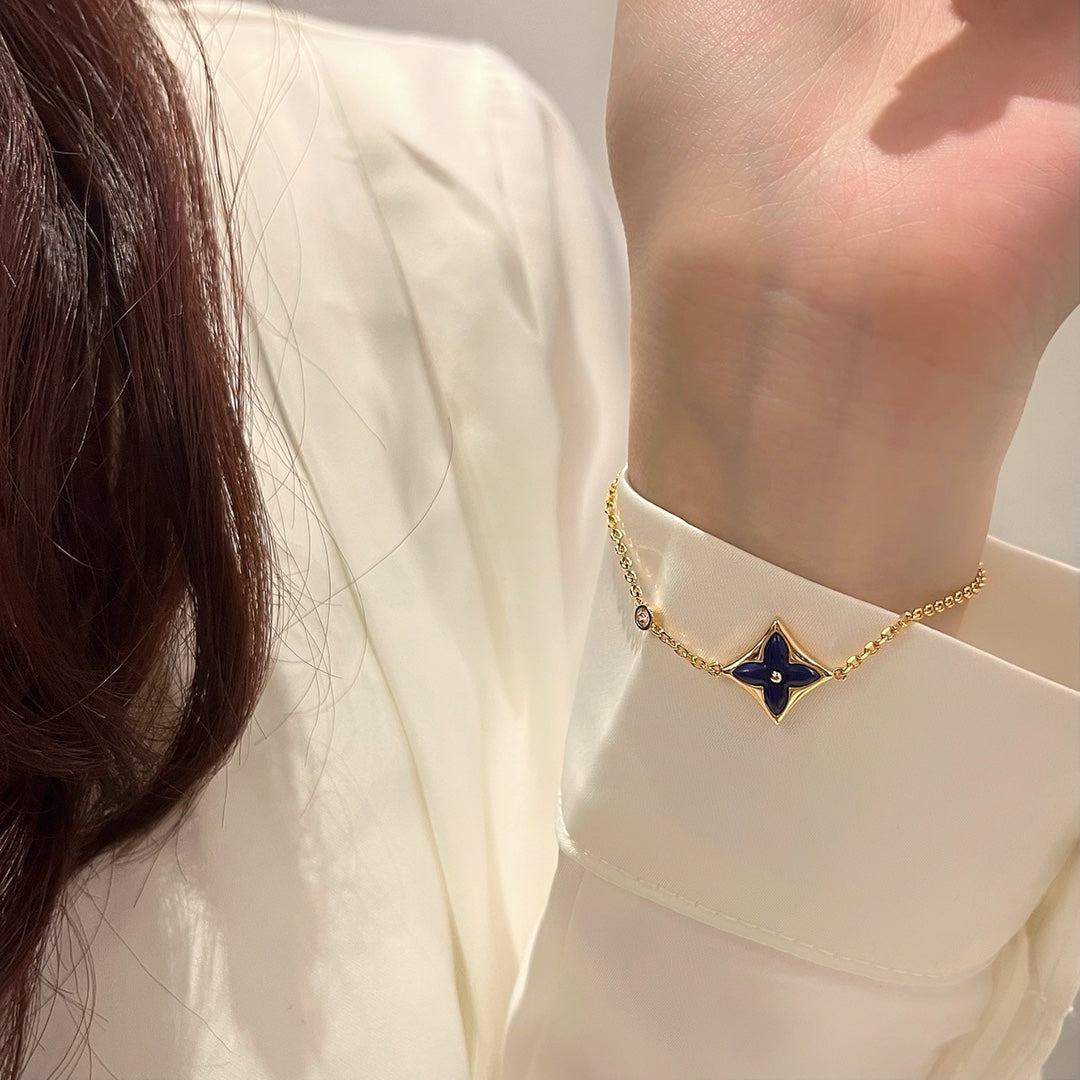 [⭐JeweliWhal]BRACELET DIAMANT OR ROSE ÉTOILE COULEUR