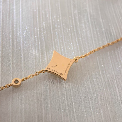 [⭐JeweliWhal]BRACELET ÉTOILE COULEUR CORNALINE OR ROSE DIAMANT