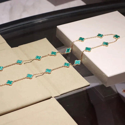 [⭐JeweliWhal]TRÈFLE 20 MOTIFS MALACHITE DORÉ