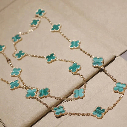 [⭐JeweliWhal]TRÈFLE 20 MOTIFS MALACHITE DORÉ