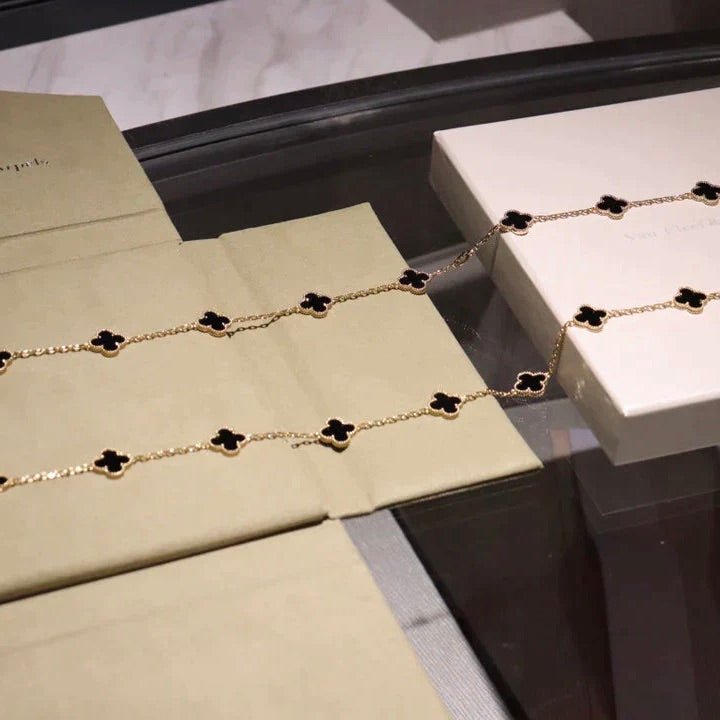 [⭐JeweliWhal]COLLIER CLOVER 20 MOTIFS ONYX
