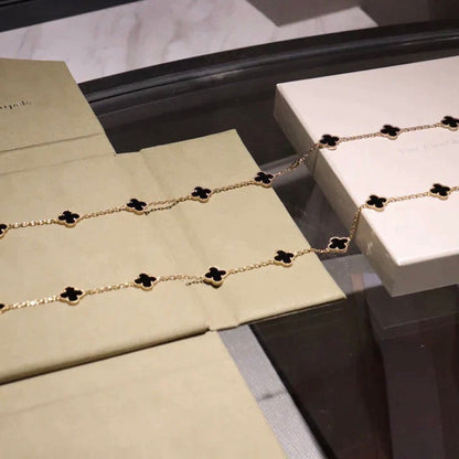 [⭐JeweliWhal]COLLIER CLOVER 20 MOTIFS ONYX