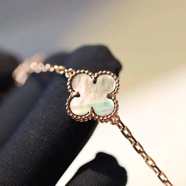 [⭐JeweliWhal]COLLIER CLOVER 20 MOTIFS NACRE NOIRE DIAMANT