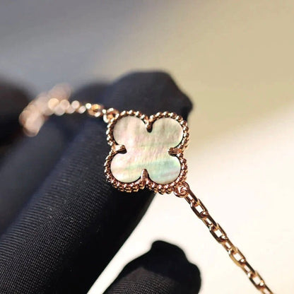[⭐JeweliWhal]COLLIER CLOVER 20 MOTIFS NACRE NOIRE DIAMANT