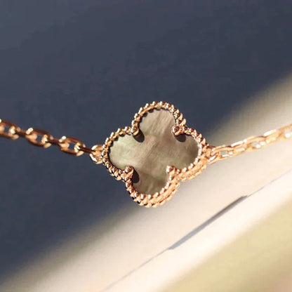 [⭐JeweliWhal]COLLIER CLOVER 20 MOTIFS NACRE NOIRE DIAMANT