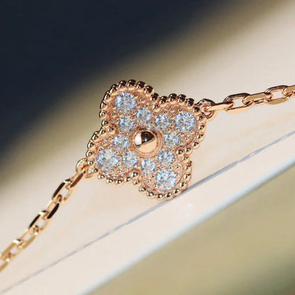 [⭐JeweliWhal]COLLIER CLOVER 20 MOTIFS NACRE NOIRE DIAMANT