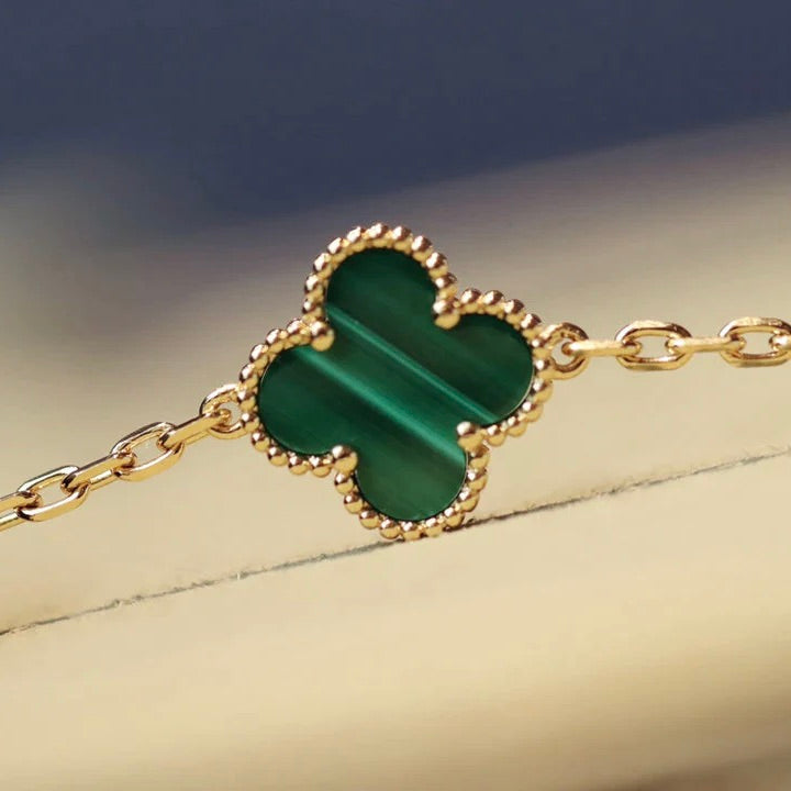 [⭐JeweliWhal]TRÈFLE 20 MOTIFS MALACHITE DORÉ