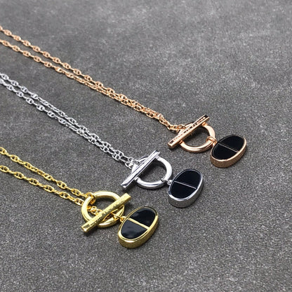 [⭐JeweliWhal]CHAINE VERSO COLLIER EN CÉRAMIQUE NOIRE