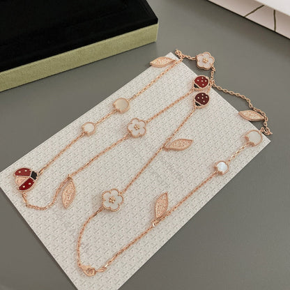 [⭐JeweliWhal]COLLIER LUCKY SPRING 15 MOTIFS OR ROSE