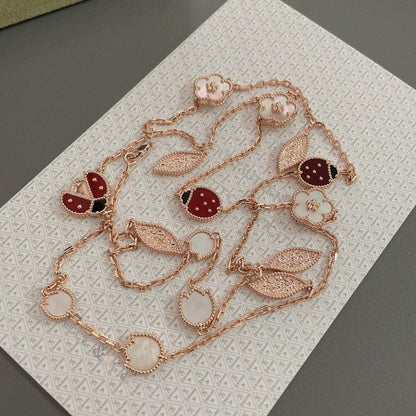 [⭐JeweliWhal]COLLIER LUCKY SPRING 15 MOTIFS OR ROSE