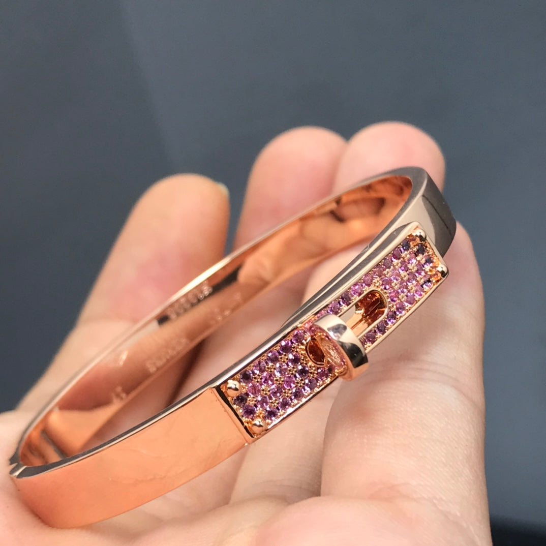 [⭐JeweliWhal]BRACELET KELLY DIAMANT ROSE