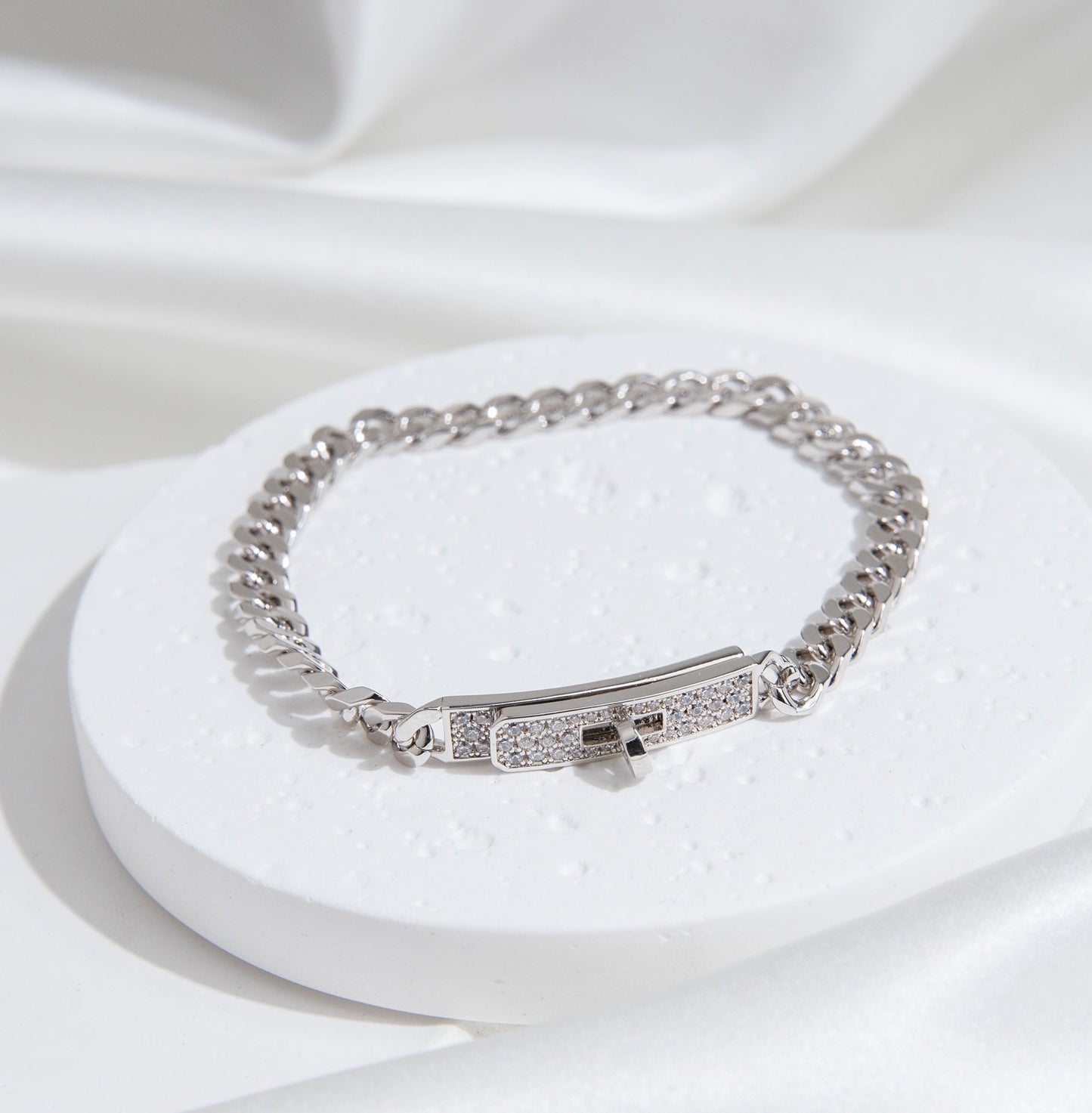 [⭐JeweliWhal]BRACELET DIAMANT ARGENT CHAÎNE KELLY