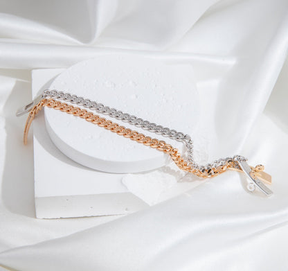 [⭐JeweliWhal]BRACELET DIAMANT ARGENT CHAÎNE KELLY