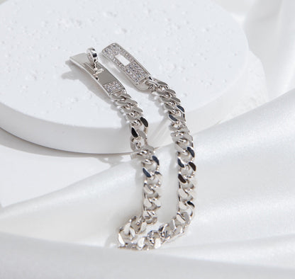 [⭐JeweliWhal]BRACELET DIAMANT ARGENT CHAÎNE KELLY