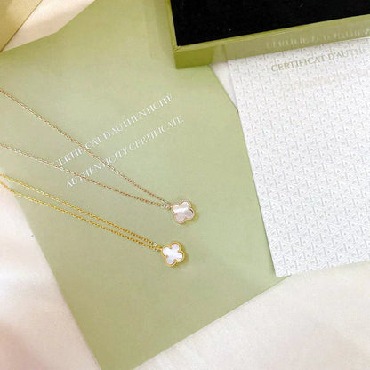 [⭐JeweliWhal]COLLIER TRÈFLE MINI 9,5 MM NACRE BLANCHE