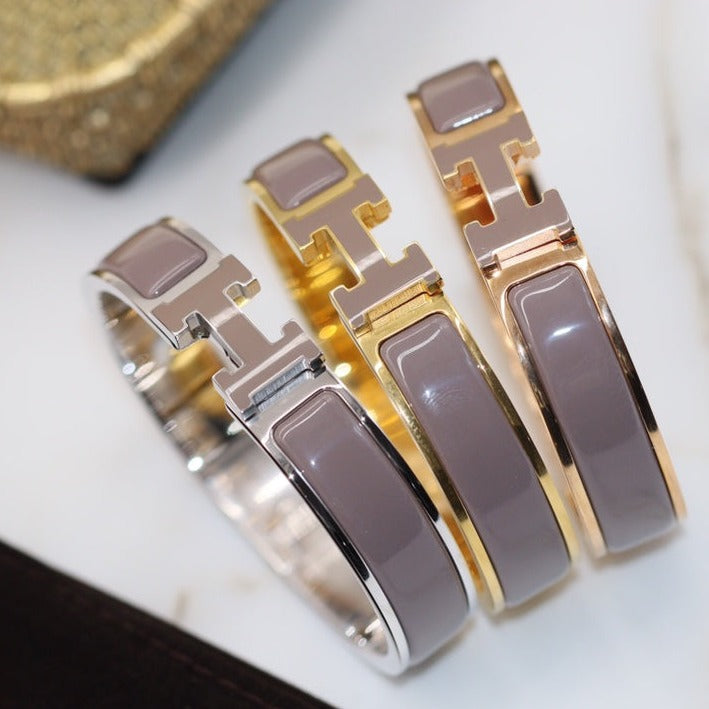 [⭐JeweliWhal]H BRACELET 12MM BROWN