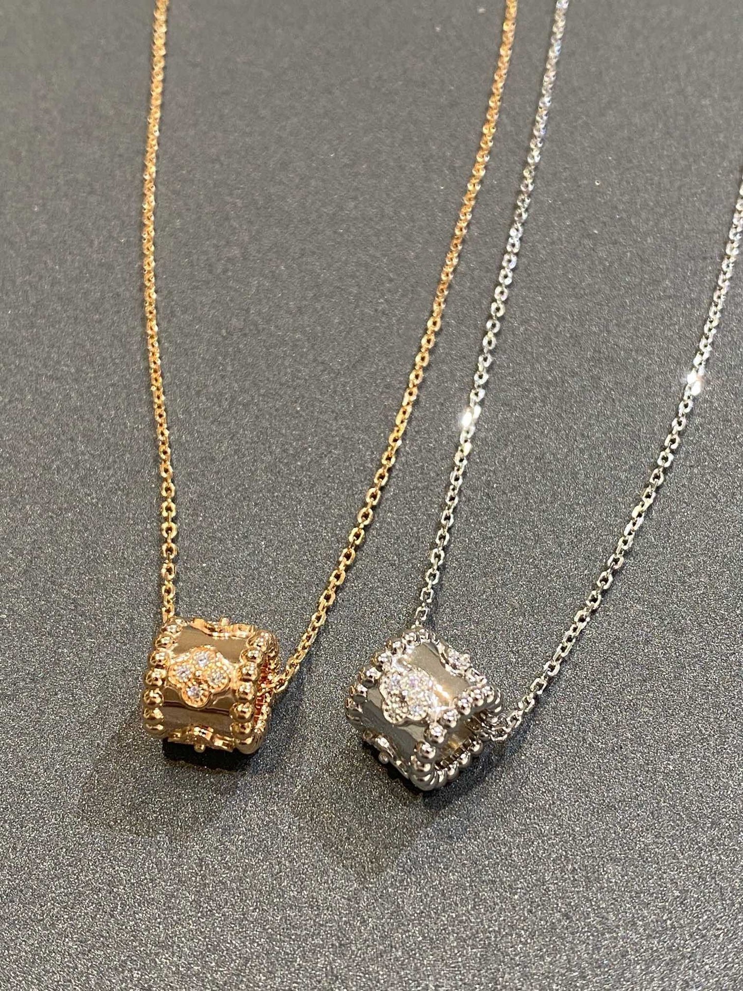 [⭐JeweliWhal]COLLIER EN DIAMANT PENDENTIF EN ARGENT PERLEE