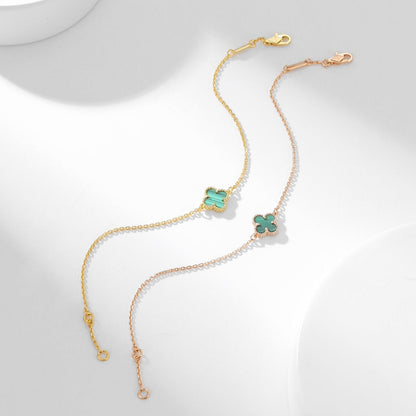 [⭐JeweliWhal]BRACELET TRÈFLE MALACHITE 1 MOTIF