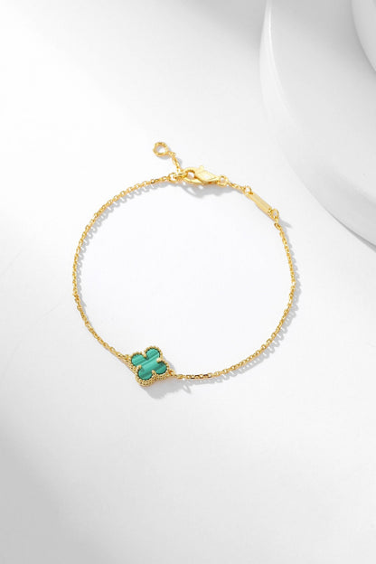 [⭐JeweliWhal]BRACELET TRÈFLE MALACHITE 1 MOTIF