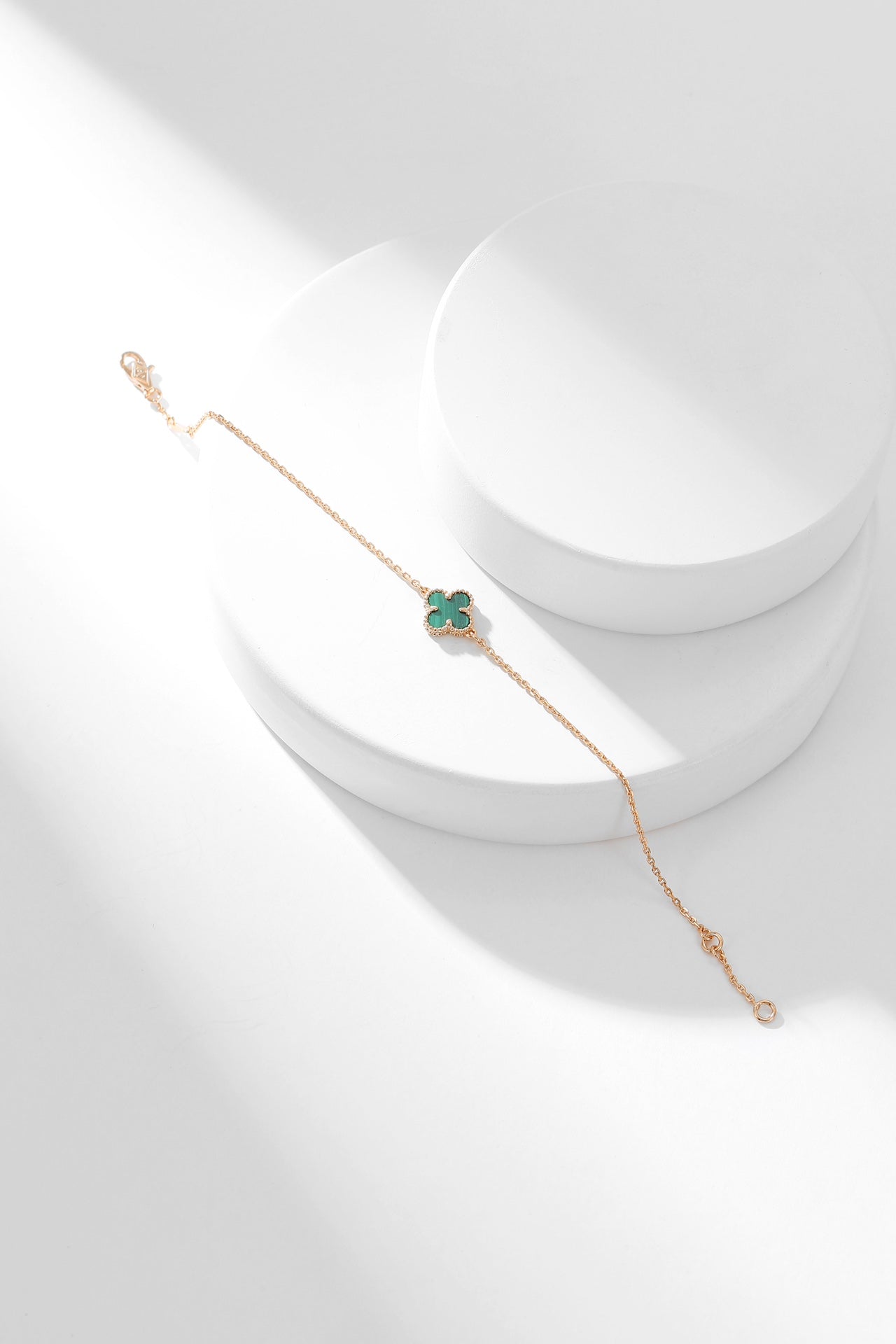 [⭐JeweliWhal]BRACELET TRÈFLE MALACHITE 1 MOTIF