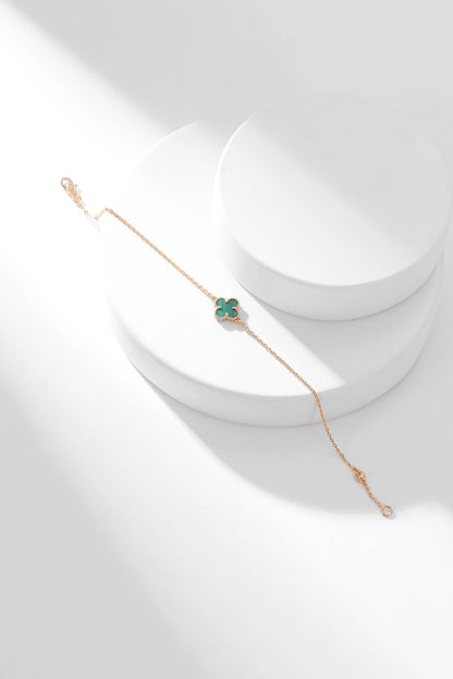 [⭐JeweliWhal]BRACELET TRÈFLE MALACHITE 1 MOTIF