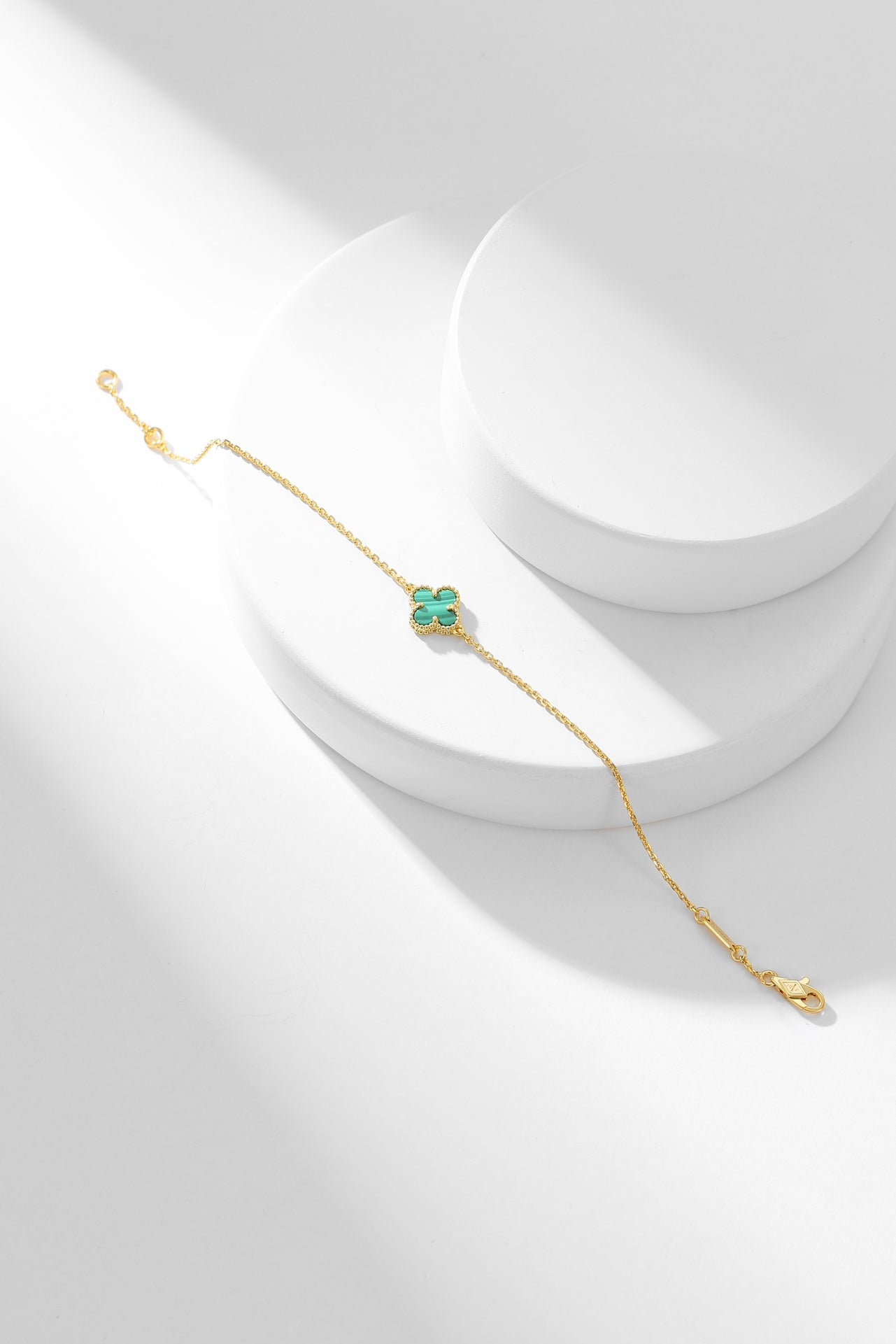 [⭐JeweliWhal]BRACELET TRÈFLE MALACHITE 1 MOTIF