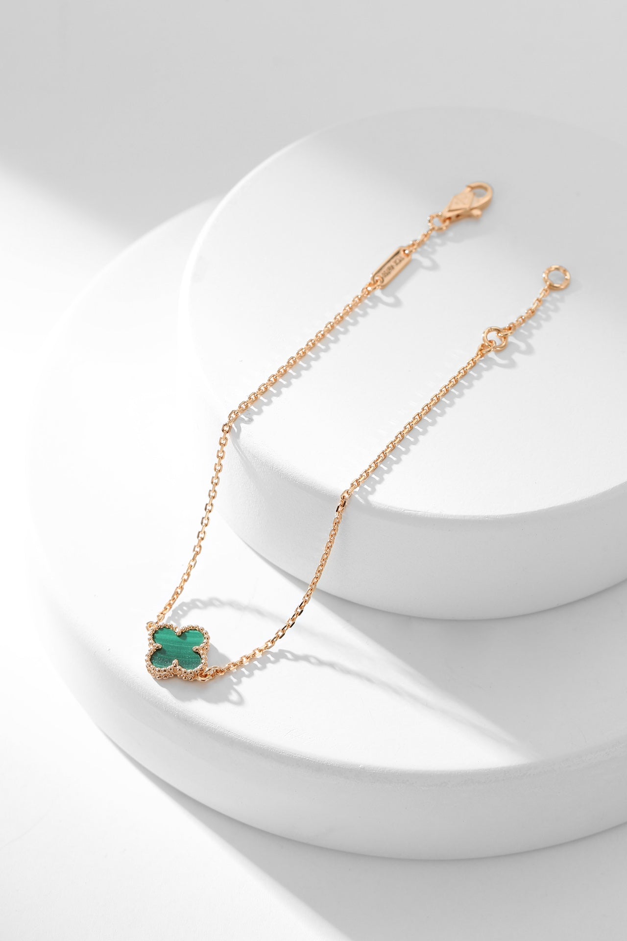[⭐JeweliWhal]BRACELET TRÈFLE MALACHITE 1 MOTIF