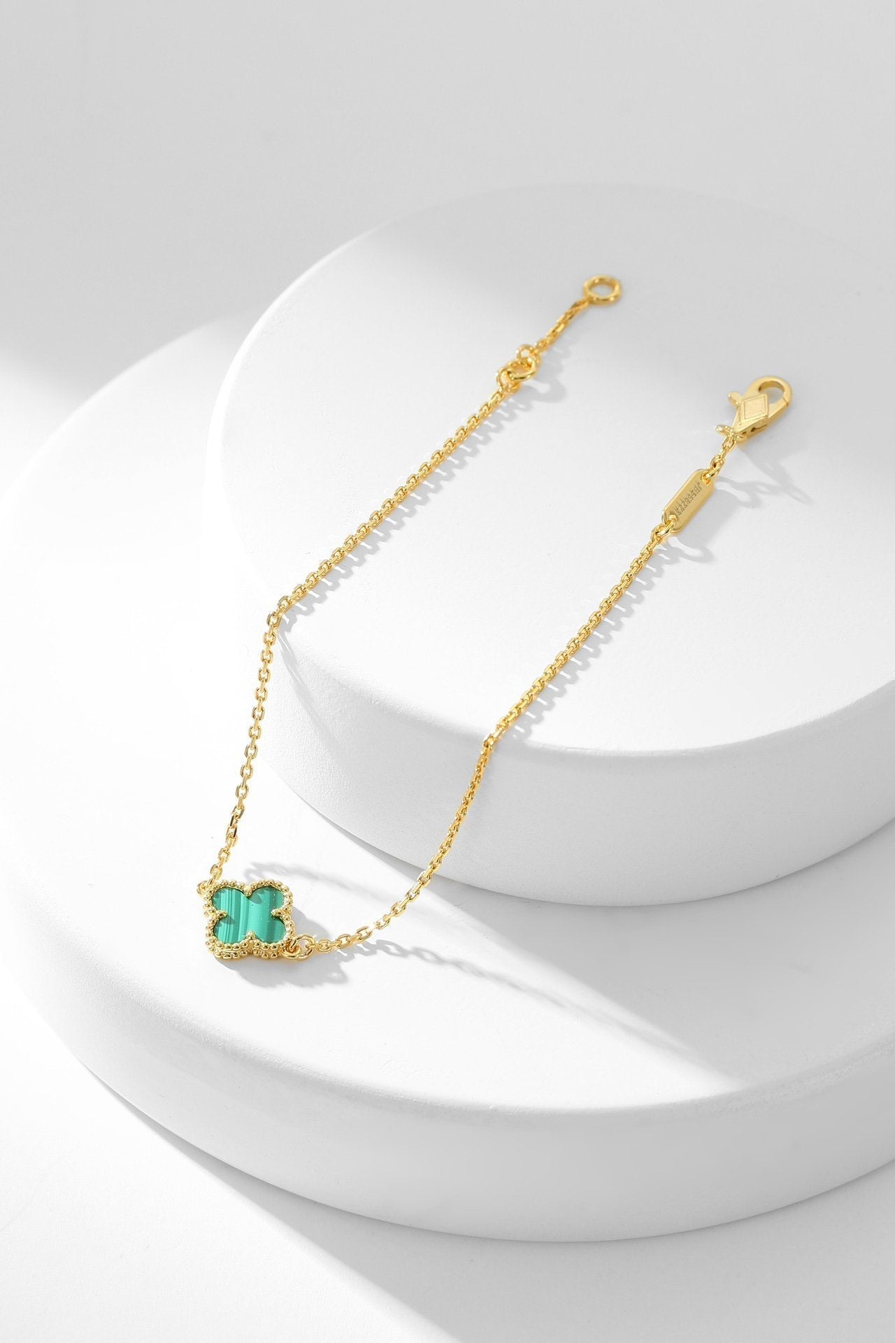 [⭐JeweliWhal]BRACELET TRÈFLE MALACHITE 1 MOTIF